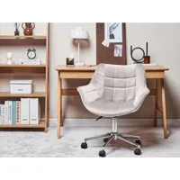 chaise de bureau en velours gris labelle 382735