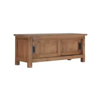 meuble tv, banc tv, meuble de rangement 90x30x35 cm bois de teck massif meuble pro lww98976