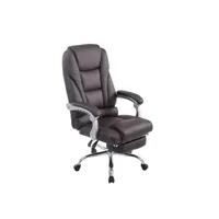 fauteuil de bureau ergonomique avec repose-pieds extensible synthétique marron bur10167