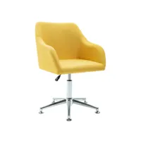 chaise avec accoudoirs pivotante tissu jaune et métal chromé isus - lot de 4