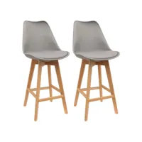 chaise de bar assise rembourrée (lot de 2) gris