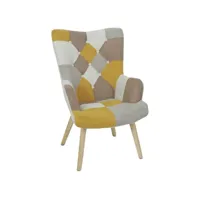 fauteuil helsinki patchwork - jaune