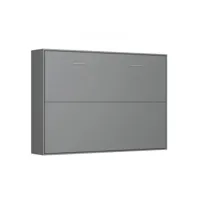 armoire lit horizontale escamotable strada-v2 gris graphite mat couchage 140*200 cm. 20100885866