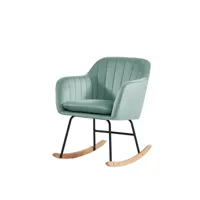 fauteuil elsa en velours vert d'eau rocking chair