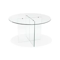table de salle à manger ronde en verre 'bobby table round' design - ø 120 cm table de salle à manger ronde en verre 'bobby table round' design - ø 120 cm
