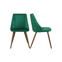 chaises de salle à manger en velours chaises de cuisine pour salon chambre ensemble de 2 vert foncé