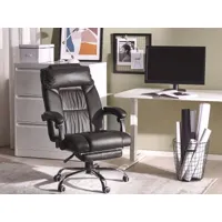 chaise de bureau en cuir pu noir luxury 149819