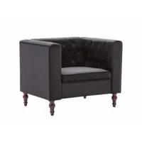 fauteuil chaise siège lounge design club sofa salon avec revêtement en velours noir helloshop26 1102159par3
