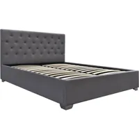 lit double avec coffre tino - 160 × 200 cm - gris