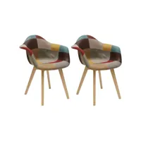 bradu - lot de 2 fauteuils patchwork motif vintage