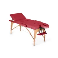 klarfit mt 500 table de massage pliante en mousse fine 210 cm - charge 200 kg - rouge