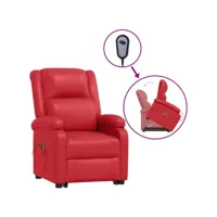 fauteuil de massage, fauteuil de relaxation, chaise de salon rouge similicuir fvbb23478 meuble pro