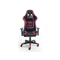 chaise de bureau gamer noir-rouge - spider - l 66 x l 53 x h 121 cm