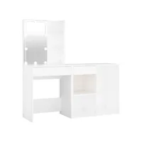 coiffeuse design contemporaine à led avec armoire blanc bois d'ingénierie helloshop26 02_0006234