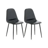 chaise en acier et polyuréthane noir polar (lot de 2)