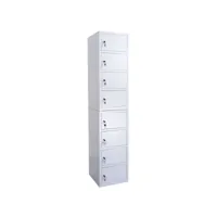 armoire à casiers verrouillables hwc-l61, armoire de bureau à usage multiple, verrouillable métal 180x38x42cm ~ gris