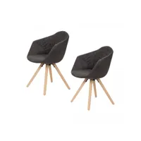 lot de 2 fauteuils fait main apa noir 55x59 en polyester doux et soyeux