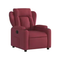 fauteuil inclinable, fauteuil de relaxation, chaise de salon rouge bordeaux tissu fvbb64202 meuble pro