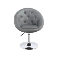 fauteuil siège chaise capitonné lounge pivotant synthétique gris helloshop26 1109005