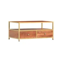 table basse table de salon  bout de canapé 90 x 50 x 40 cm bois d'acacia massif meuble pro frco30801