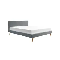 cadre de lit lodi avec sommier à lattes - gris foncé, largeur - 140 cm