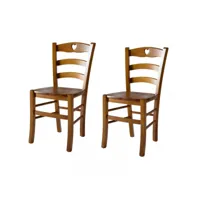 lot de 2 chaises rustiques chêne n°1 - pisa - l 45.5 x l 42.5 x h 88 cm
