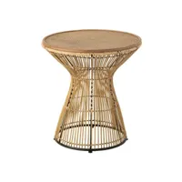 paris prix - table d'appoint design en bambou rainures 63cm naturel