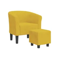fauteuil salon - fauteuil cabriolet avec repose-pied jaune velours 70x56x68 cm - design rétro best00002078724-vd-confoma-fauteuil-m05-1725