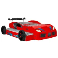 lit voiture de course double couchage 90x190 cm racing rouge