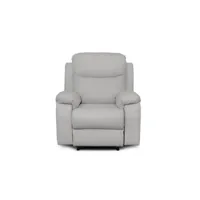 fauteuil de relaxation manuel bona en tissu imitation cuir - gris clair