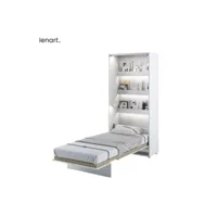 lenart lit escamotable bed concept 03 90x200 vertical blanc mat