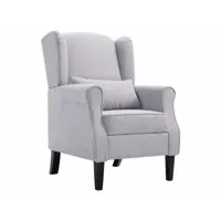 fauteuil chaise siège lounge design club sofa salon gris clair tissu helloshop26 1102203par3