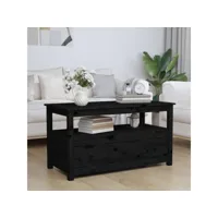 table basse table de salon  bout de canapé noir 102x49x55 cm bois massif de pin meuble pro frco13890