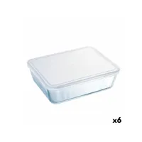boîte à repas rectangulaire avec couvercle pyrex cook & freeze 22,5 x 17,5 x 6,5 cm 1,5 l transparent silicone verre (6 unités)