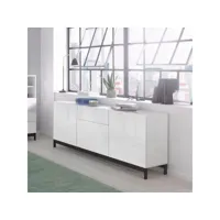 buffet salon cuisine tiroir 3 portes 170cm blanc brillant metis four up ahd amazing home design