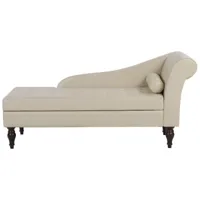 chaise longue en cuir pu beige clair avec rangement pessac 155945
