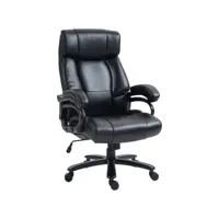 chaise de bureau direction massant chauffant réglable ergonomique revêtement synthétique noir