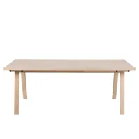 table à manger rectangulaire en bois blanchi l200 - alisia