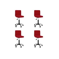 chaises pivotantes à manger lot de 4 rouge bordeaux velours