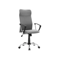 fauteuil de bureau chaise ergonomique siège rembourré pivotant en tissu hauteur réglable mécanisme basculent charge 120 kg gris helloshop26 12_0001375