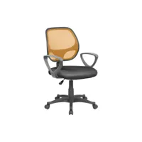 chaise de bureau geraldton, chaise de travail en maille avec accoudoirs, siège de bureau ergonomique, 56x57h88,100 cm, noir et orange 8052773853828