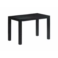 table de salon salle à manger dîner design noir 118 cm bois de manguier massif helloshop26 0902229