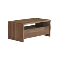 table basse table de salon  bout de canapé acacia massif bord assorti 90 x 50 x 40 cm gris meuble pro frco94297