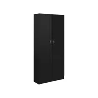 armoire de rangement noir brillant 82,5x30,5x185,5 cm