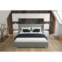 tête de lit avec rangement armoire - pont de lit panama 13/hg/w/2-1c blanc/blanc brillant 280x182x35cm vivadiscount-8804