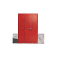 armoire enfant rouge 3 portes sporting