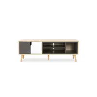 meuble tv en bois - design scandinave - bjorn gris