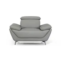 fauteuil en cuir lea gris souris
