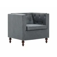 fauteuil chaise siège lounge design club sofa salon tapisserie en tissu gris helloshop26 1102344