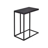 table d’appoint table basse table d’extrémité à glisser sous le canapé en métal et bois, 28x48x58,5cm, noir helloshop26 20_0004220